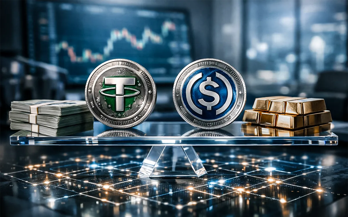 Illustration showing what stablecoins are, how they work, and why investors care