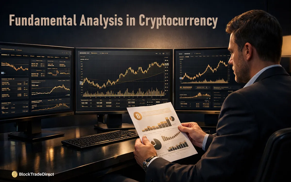 Infographic showing fundamental analysis in cryptocurrency