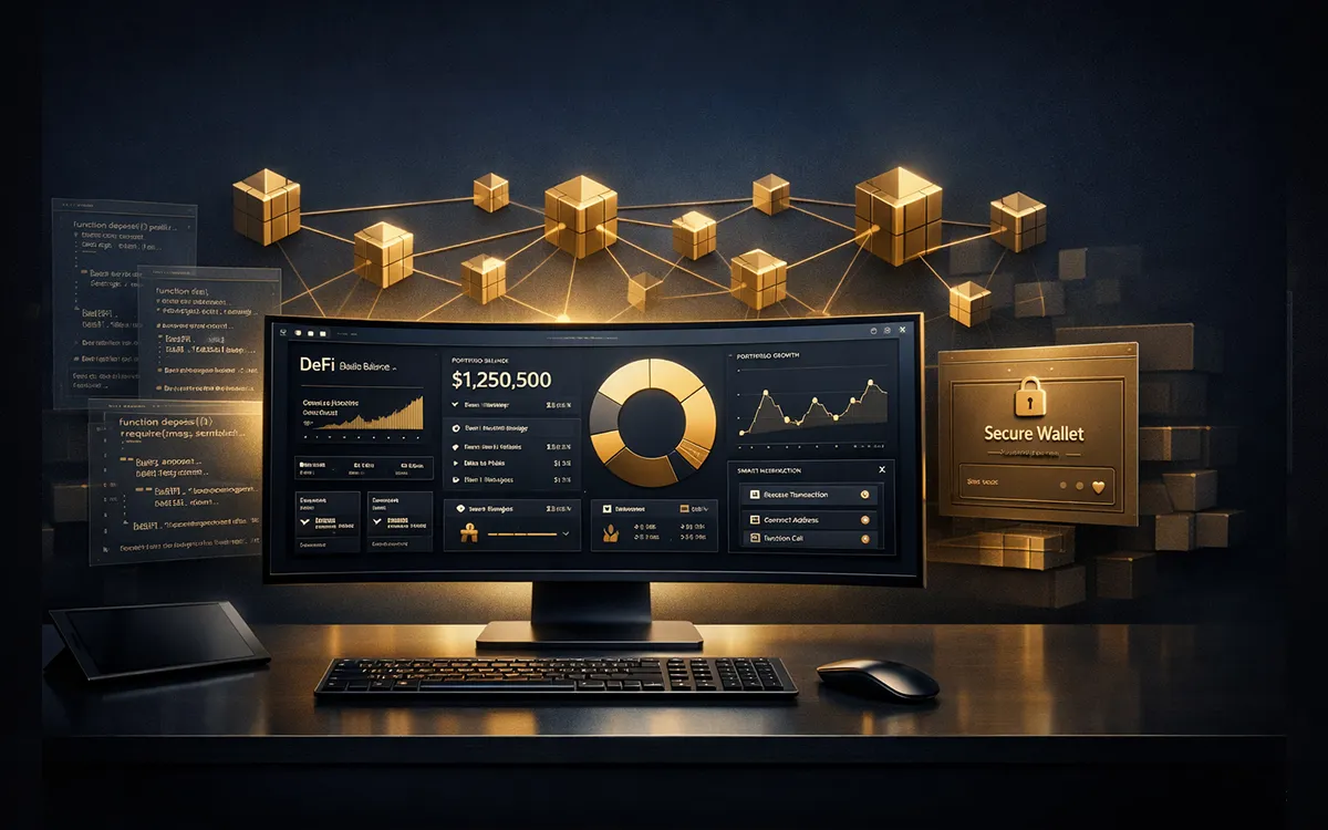 Visual representation of how decentralized apps are shaping the future of finance