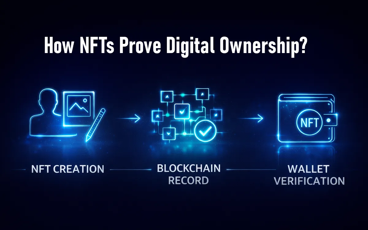 Visual Representation of how NFTs prove digital ownership?
