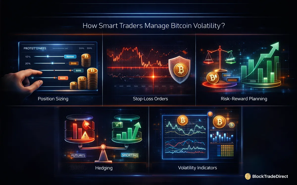Infographic showing How Smart Traders Manage Bitcoin Volatility