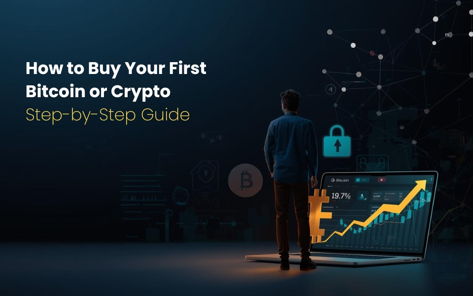 Beginners guide showing the step-by-step process of buying your first crypto, Bitcoin or Ethereum