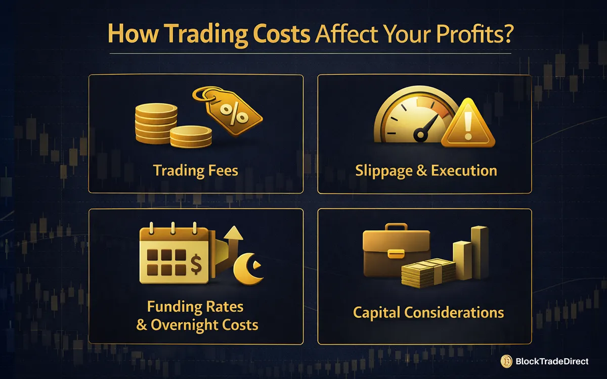 Infographic showing how trading costs affect your profits