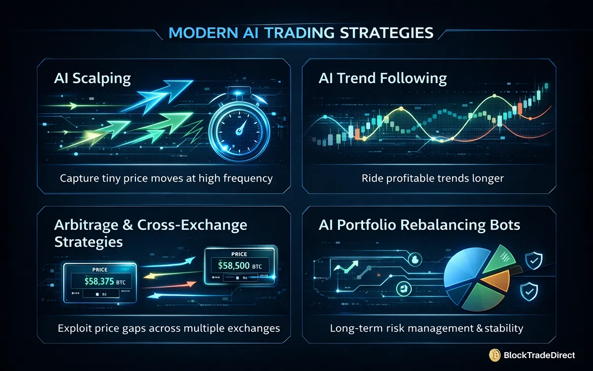 Infographic showing modern ai trading strategies