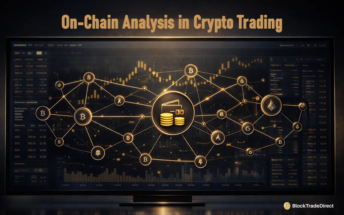 Infographic showing on chain analysis in crypto trading