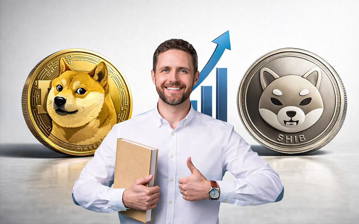 Visual representation of memecoin evolution with Dogecoin and Shiba Inu