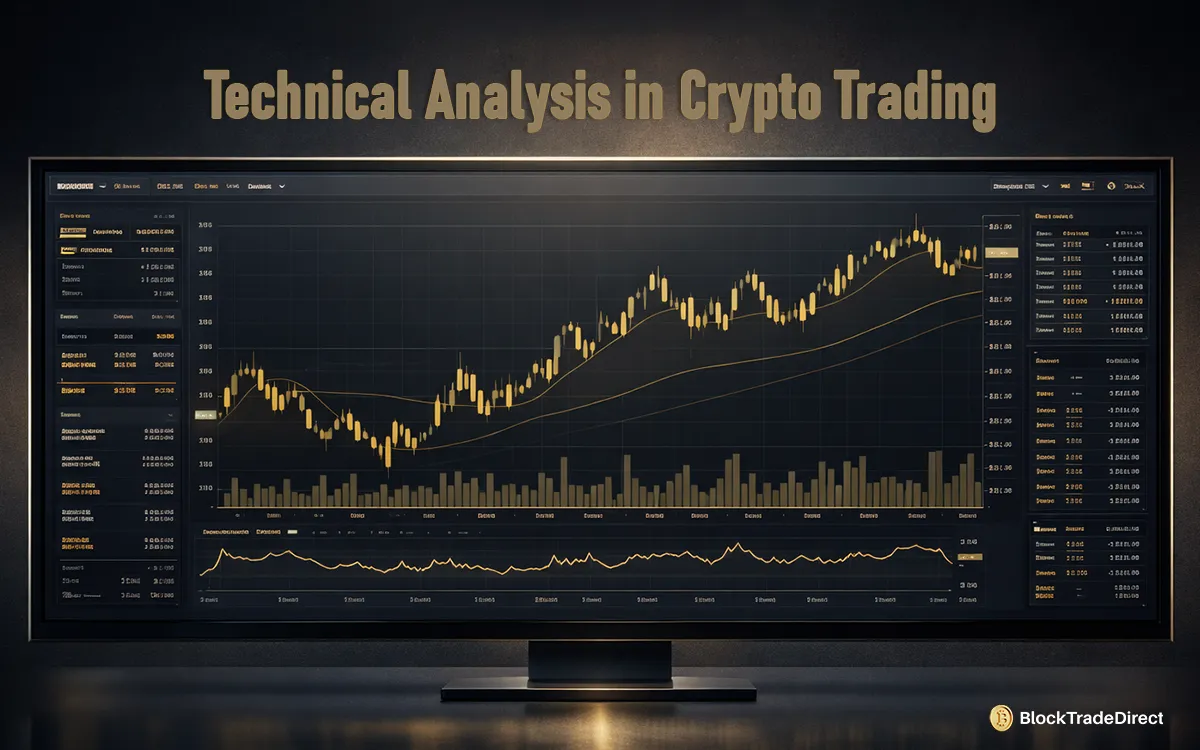 Infographic showing technical analysis in crypto trading